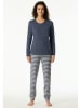 Schiesser Pyjama donkerblauw/crème