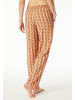 Schiesser Pyjama-Hose in Beige/ Orange