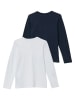 s.Oliver 2er-Set: Longsleeves in Weiß/ Dunkelblau