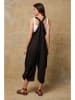 La Compagnie Du Lin Leinen-Latzhose "Bridget" in Schwarz