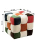Evila Pouf in Grün/ Orange/ Rot - (B)42 x (H)42 x (T)42 cm