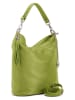 Mia Tomazzi Leren schoudertas "Sabaudia" groen - (B)26 x (H)28 x (D)12 cm