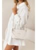 Mia Tomazzi Leder-Schultertasche "Bardolino" in Beige - (B)25 x (H)17 x (T)13 cm