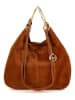 Mia Tomazzi Leren handtas "Tarabella" lichtbruin - (B)34 x (H)30 x (D)11 cm