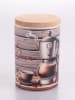 Villa d´Este Pojemnik "Coffee Time" w kolorze biało-jasnobrązowym - 750 ml