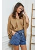 Fleur de Lin Leinen-Bluse  in Hellbraun
