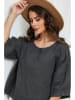 Fleur de Lin Leinen-Bluse "Georginia" in Anthrazit