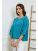 Fleur de Lin Linnen blouse turquoise