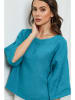 Fleur de Lin Leinen-Bluse "Georginia" in Türkis