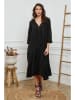 Joséfine Leinen-Kleid in Schwarz
