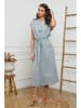 Joséfine Leinen-Kleid in Grau