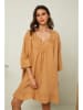 La Compagnie Du Lin Leinen-Kleid "Jasmine" in Camel