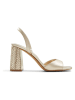 Aldo Leder-Sandaletten in Champagner
