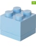 LEGO 3er-Set: Aufbewahrungsboxen "Mini 4" in Hellblau - (B)4,6 x (H)4,3 x (T)4,6 cm