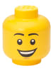 LEGO Opbergbox "Happy Boy" geel - (H)18,5 x Ø 16 cm