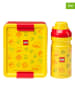 LEGO 2-delige lunchset "Brick" geel/rood
