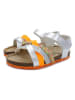 billowy Sandalen in Silber/ Bunt