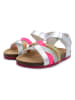 billowy Sandalen in Silber/ Pink