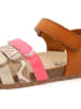 billowy Sandalen in Hellbraun/ Bunt