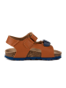 billowy Sandalen in Camel/ Dunkelblau