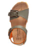 billowy Sandalen in Khaki/ Orange
