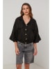 Lin Passion Leinen-Hemdjacke in Schwarz