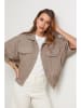 Lin Passion Leinen-Hemdjacke in Taupe