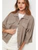 Lin Passion Leinen-Hemdjacke in Taupe