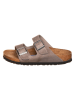 Birkenstock Leder-Pantoletten "Arizona" in Taupe