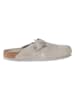 Birkenstock Leder-Clogs "Boston" in Grau
