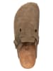 Birkenstock Leder-Clogs "Boston" in Khaki