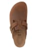 Birkenstock Leder-Clogs in Hellbraun