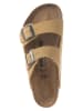 Birkenstock Leder-Pantoletten "Arizona" in Beige