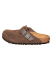 Birkenstock Leder-Clogs "Boston" in Braun