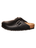 Birkenstock Leder-Clogs "Boston" in Schwarz