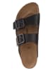 Birkenstock Leren slippers zwart