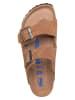 Birkenstock Leder-Pantoletten "Arizona" in Hellbraun