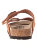 Birkenstock Skórzane klapki "Arizona" w kolorze pomarańczowym