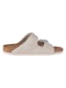 Birkenstock Skórzane klapki w kolorze kremowym