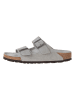 Birkenstock Leren slippers grijs