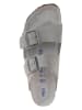 Birkenstock Leder-Pantoletten in Grau