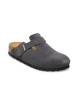 Birkenstock Skórzane chodaki "Boston" w kolorze antracytowym
