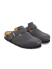Birkenstock Skórzane chodaki "Boston" w kolorze antracytowym