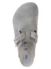 Birkenstock Leder-Clogs in Grau