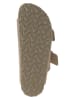 Birkenstock Leder-Pantoletten in Khaki