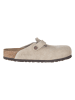Birkenstock Skórzane chodaki "Boston" w kolorze beżowym