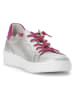 Gabor Leder-Sneakers in Silber/ Fuchsia