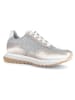 Gabor Leder-Sneakers in Silber/ Beige