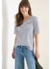 Cecil Shirt in Weiß/ Dunkelblau
