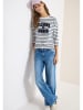 Cecil Longsleeve in Weiß/ Dunkelblau
